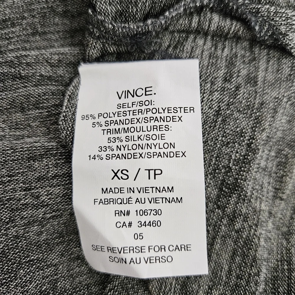 Vince Tee Shirt Gray Marled Short Sleeve Scoop Neck Lightweight Top - Picture 5 of 6